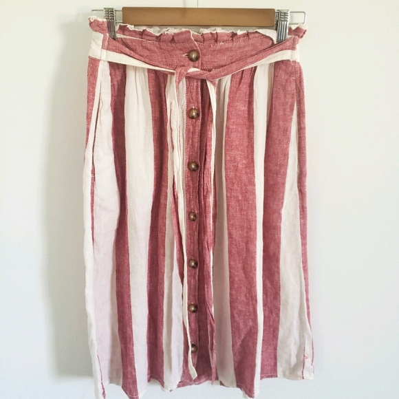 a.n.a Dresses & Skirts - a.n.a Striped Linen Blend Skirt Sz 2
